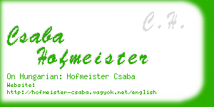 csaba hofmeister business card